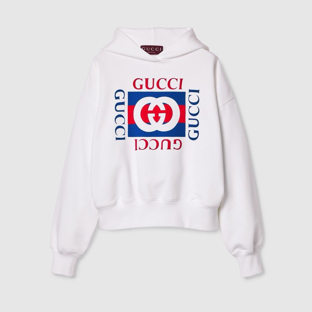 New white with red blue hoodie