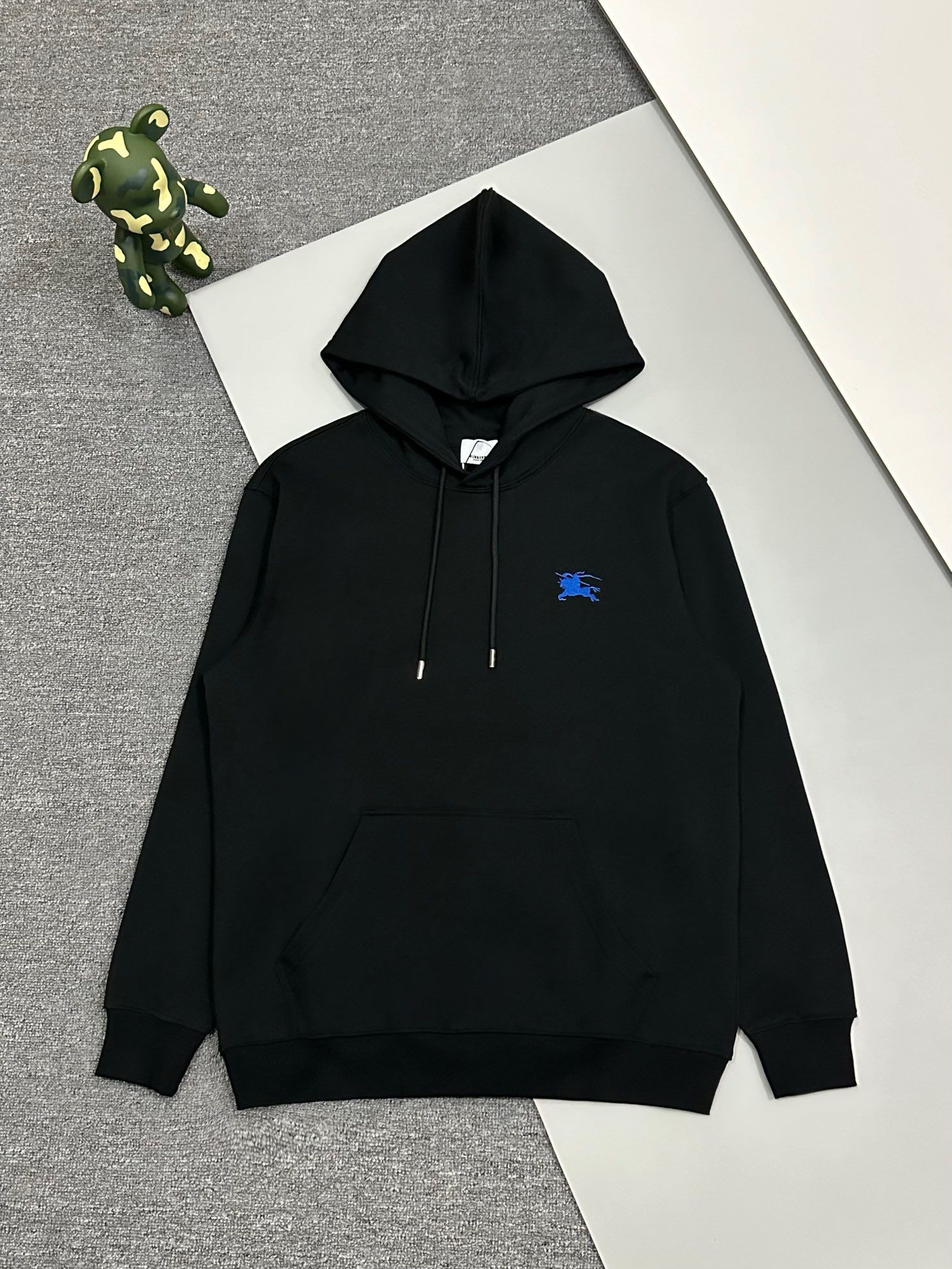 1:1 version new black with blue logo hoodie