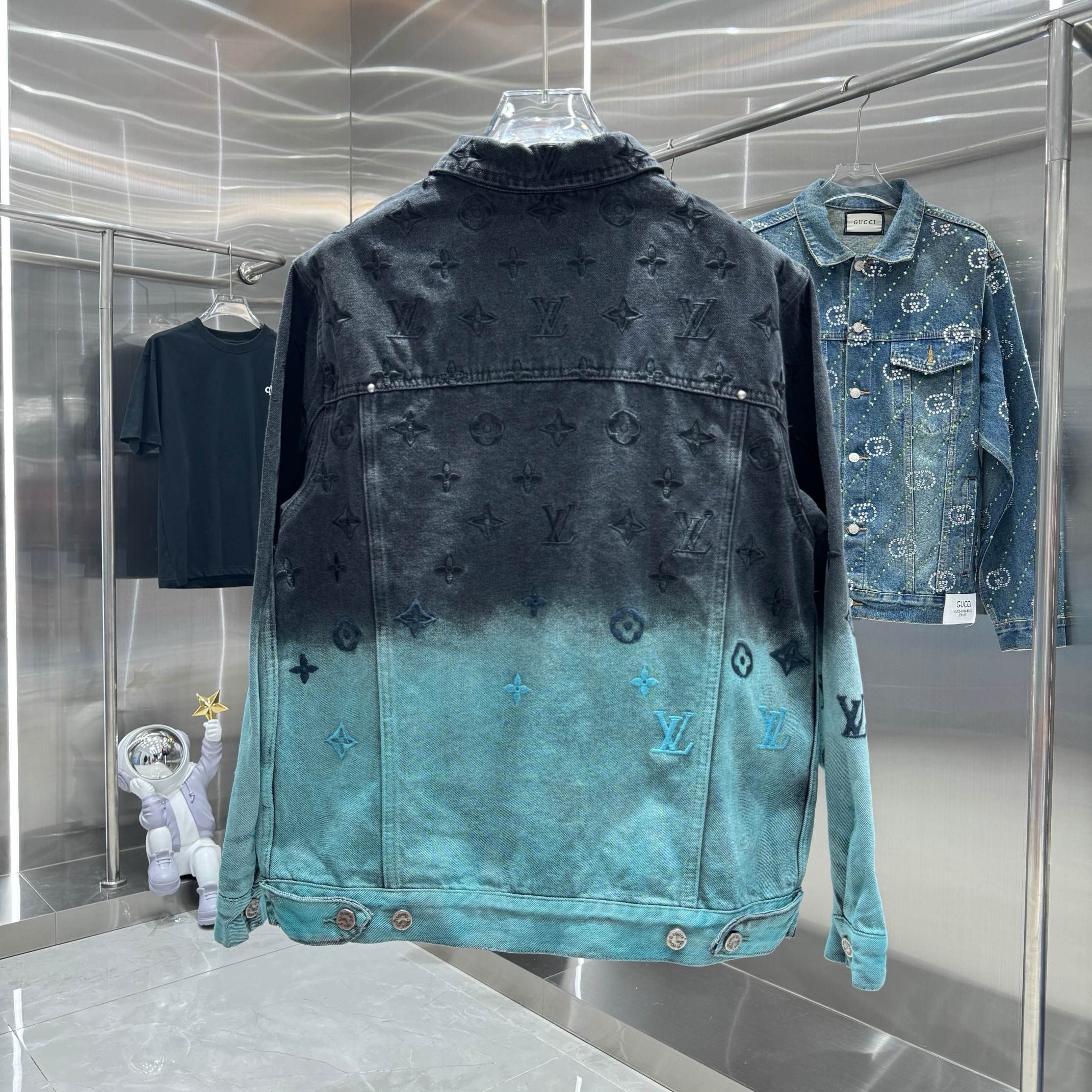 1:1 new arrival gradient denim jacket