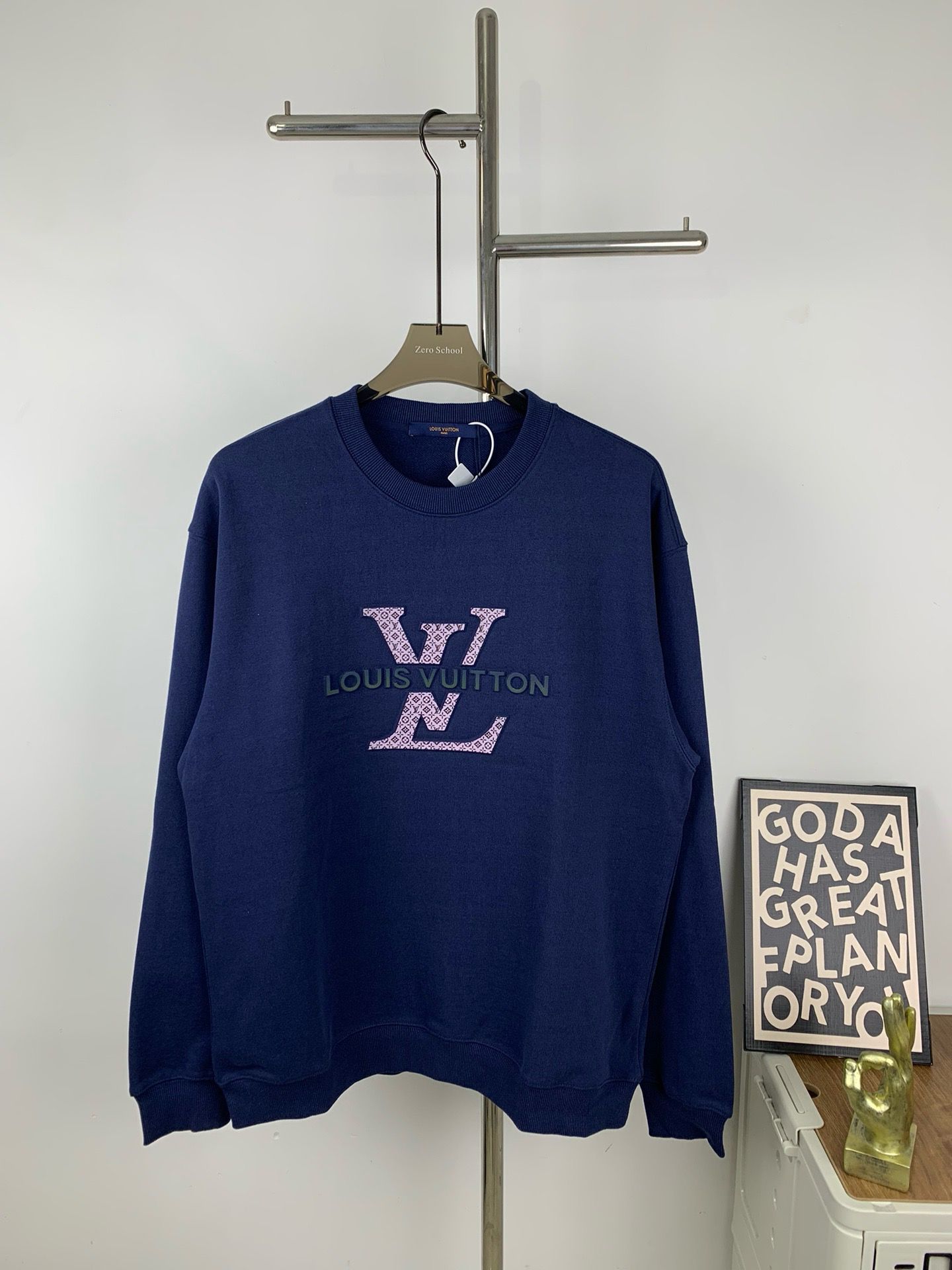 New arrival navy blue crewneck