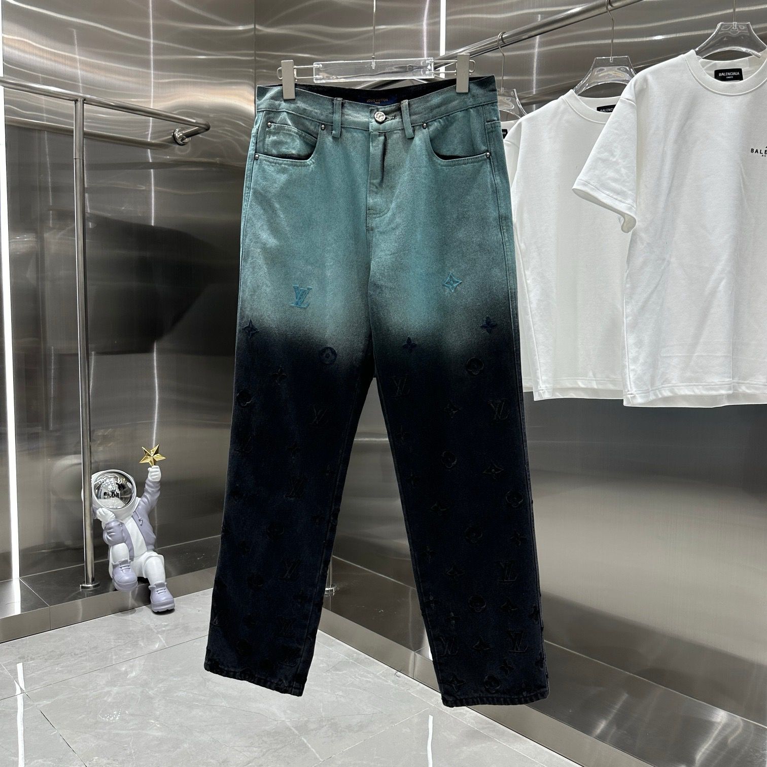 1:1 New gradient jeans