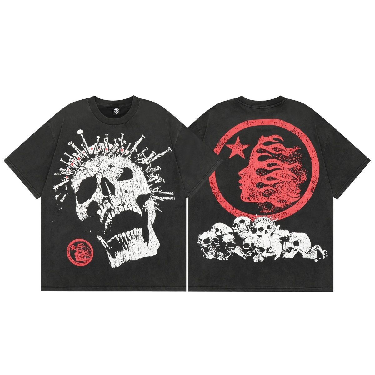 New washing black with skull tshirt
