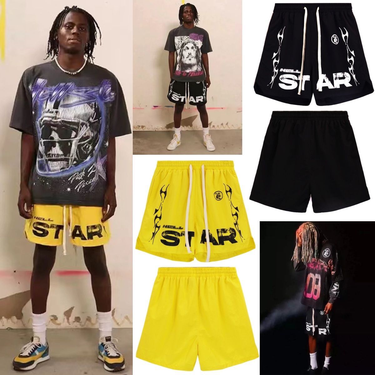 New yellow black short