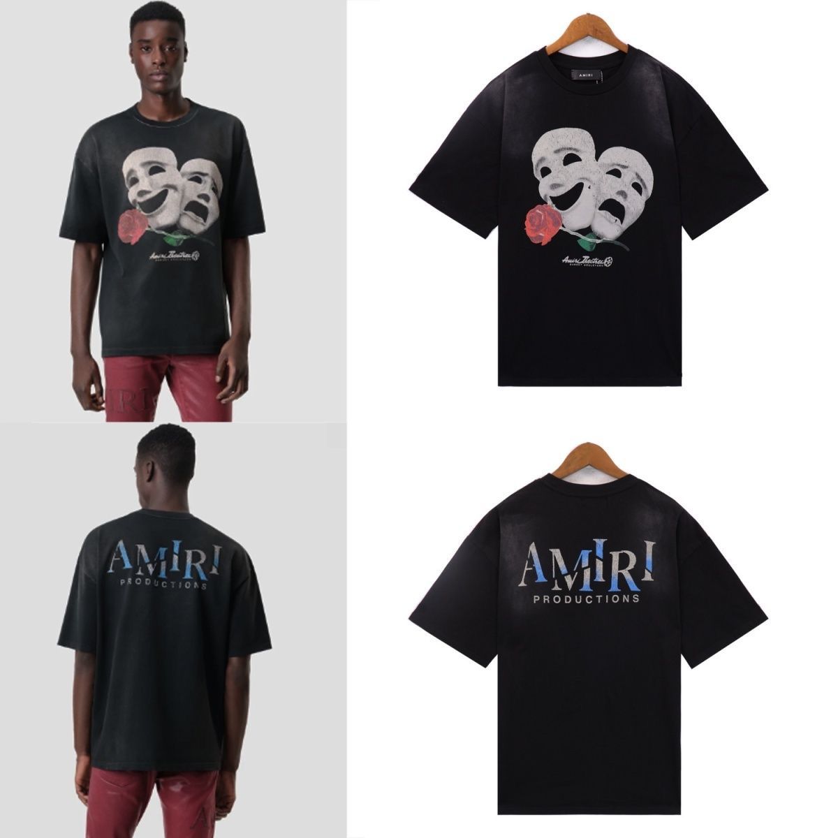 New washing black mask tshirt