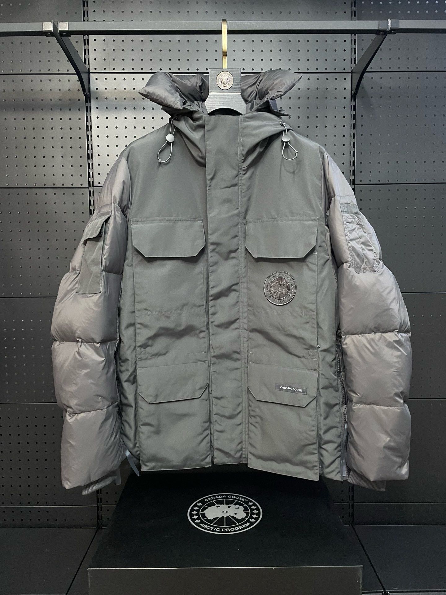 1:1 Top white Label environmental Expedition grey down jacket