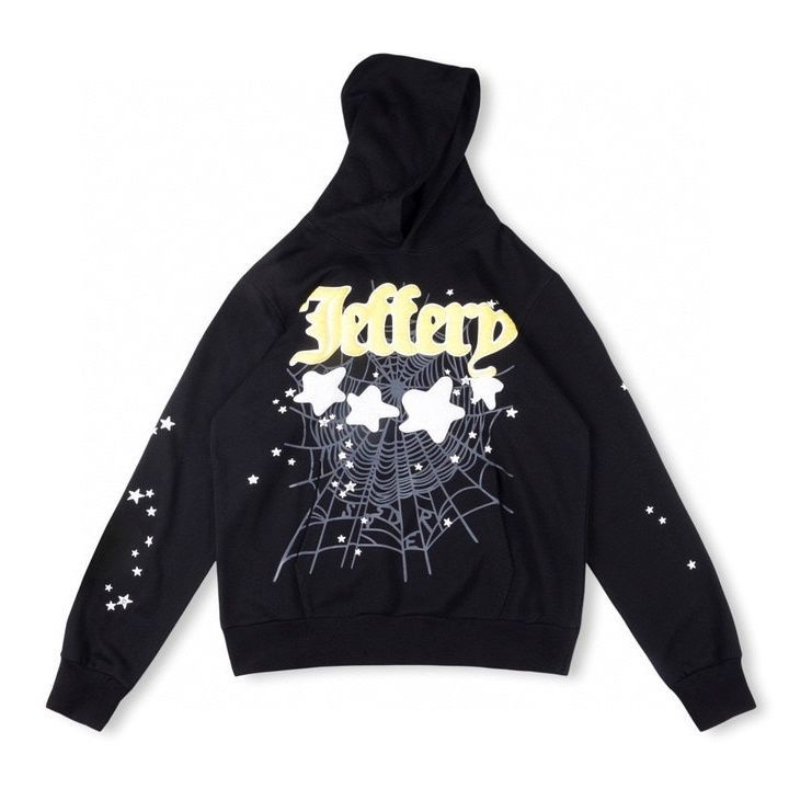 New arrival black with yellow puff logo tracksuit