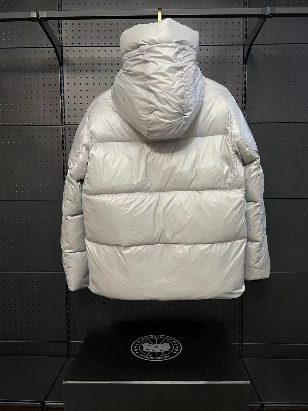 1:1 Top puff shiny silver down jacket