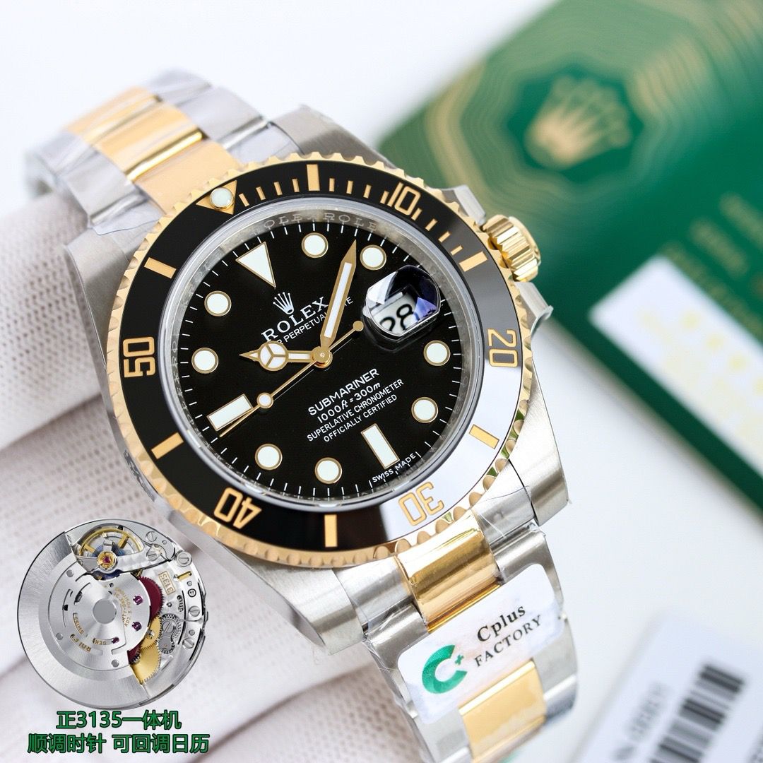 1:1 Top version classic black and gold watch