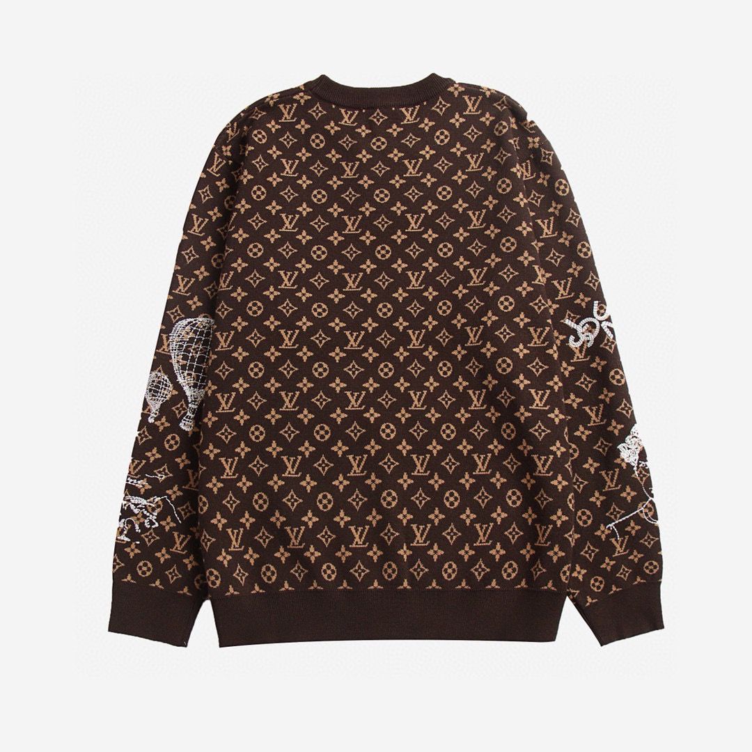 1:1 New full logo brown sweater