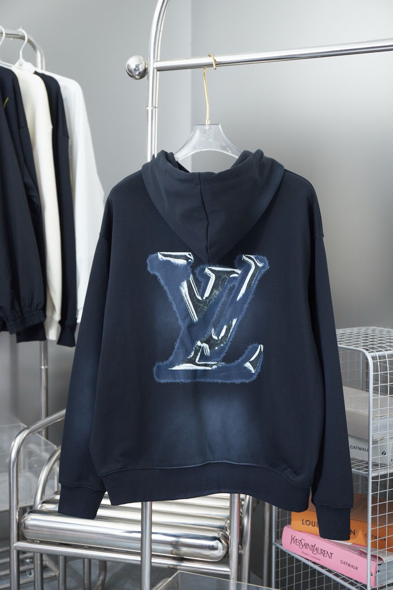 1:1 new washing black hoodie