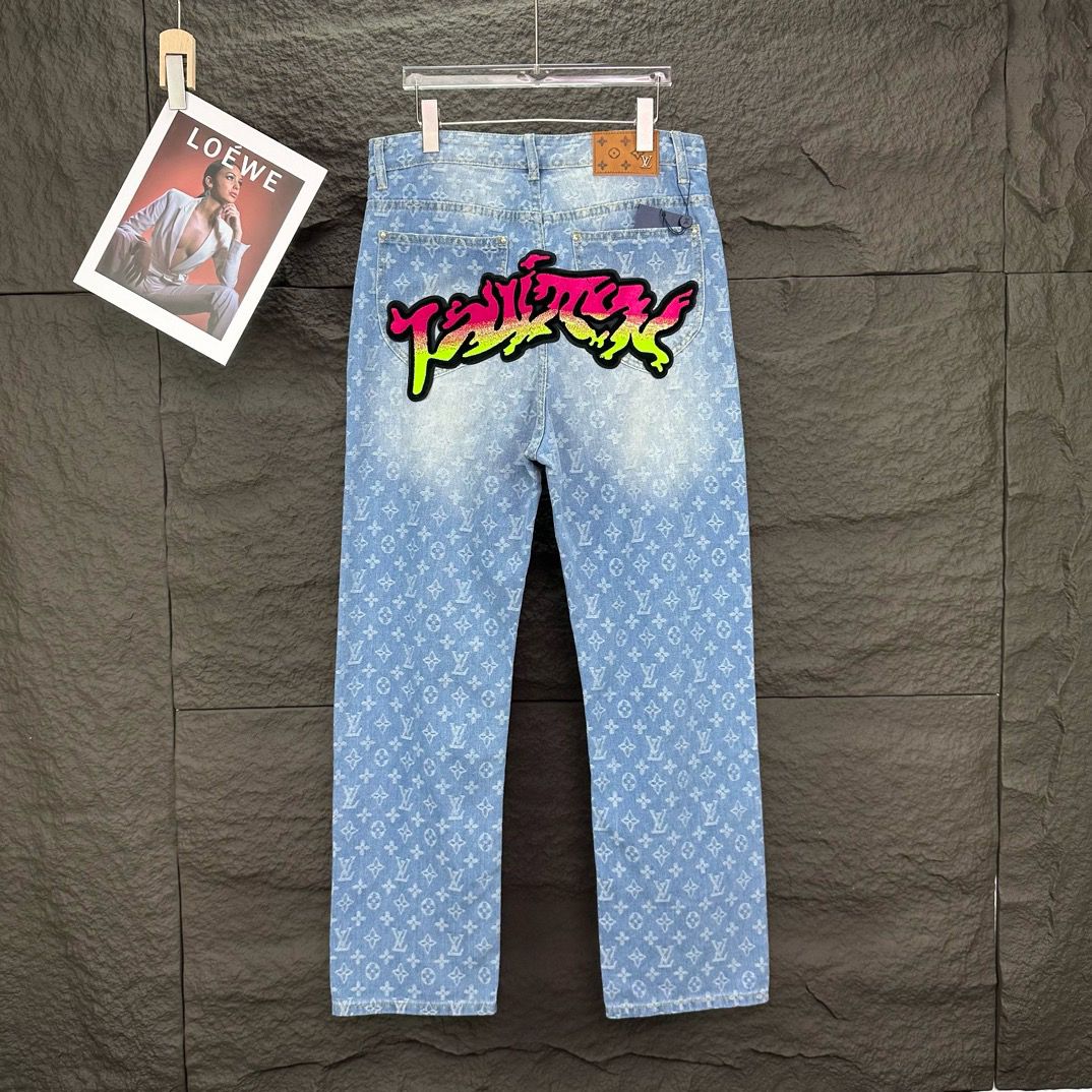 1:1 New full logo jeans