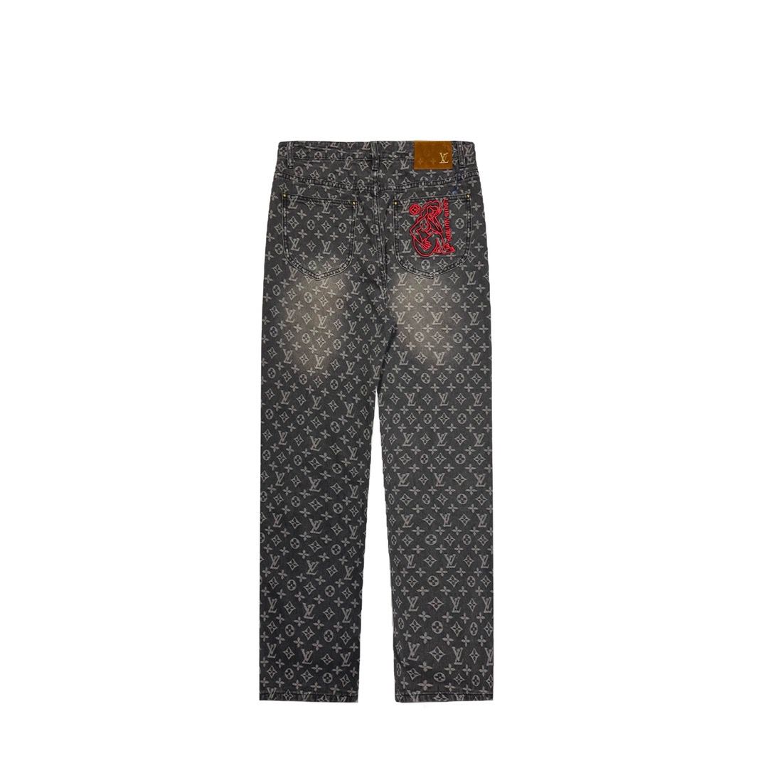1:1 New full logo jeans