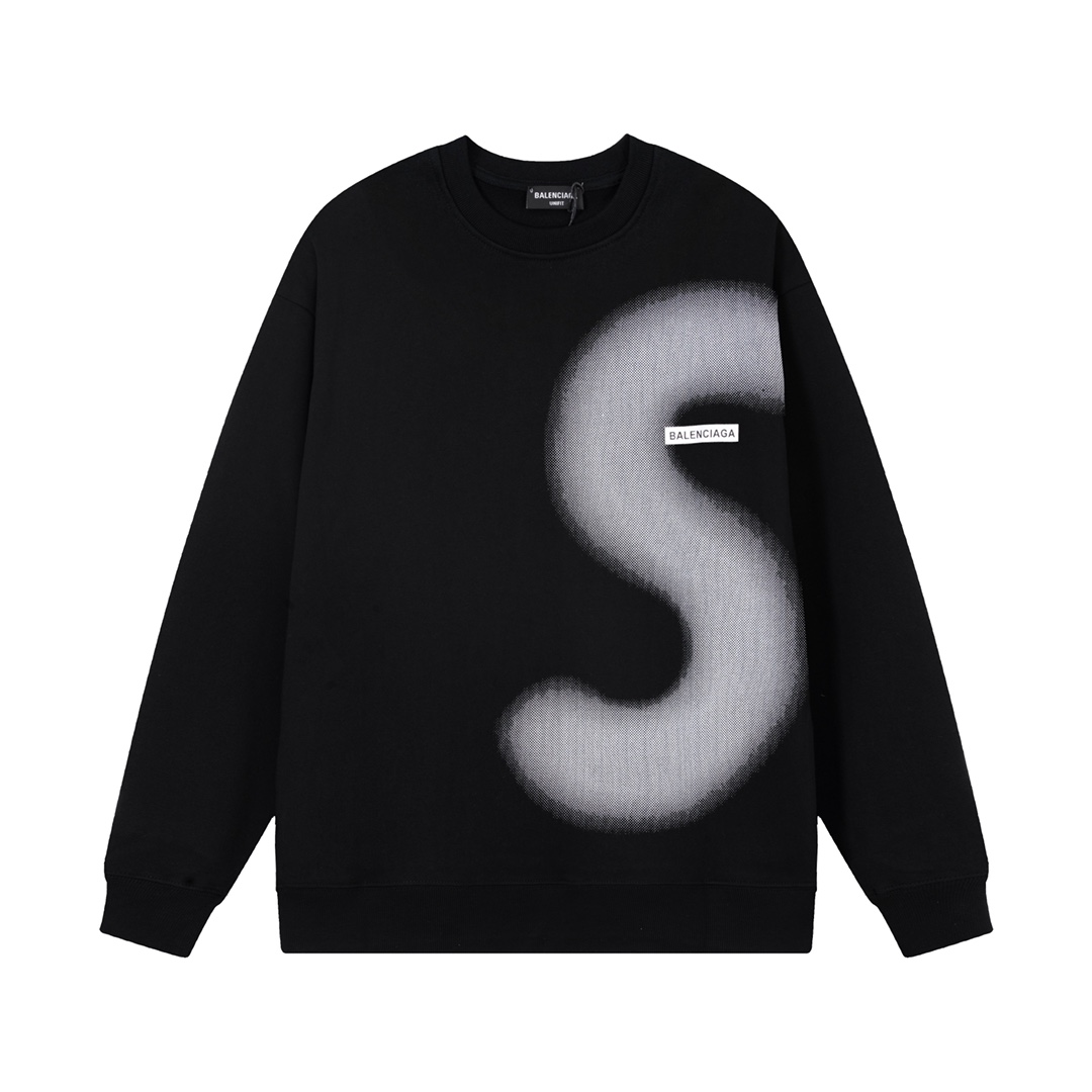 New arrival black white S logo priting women men hoodie