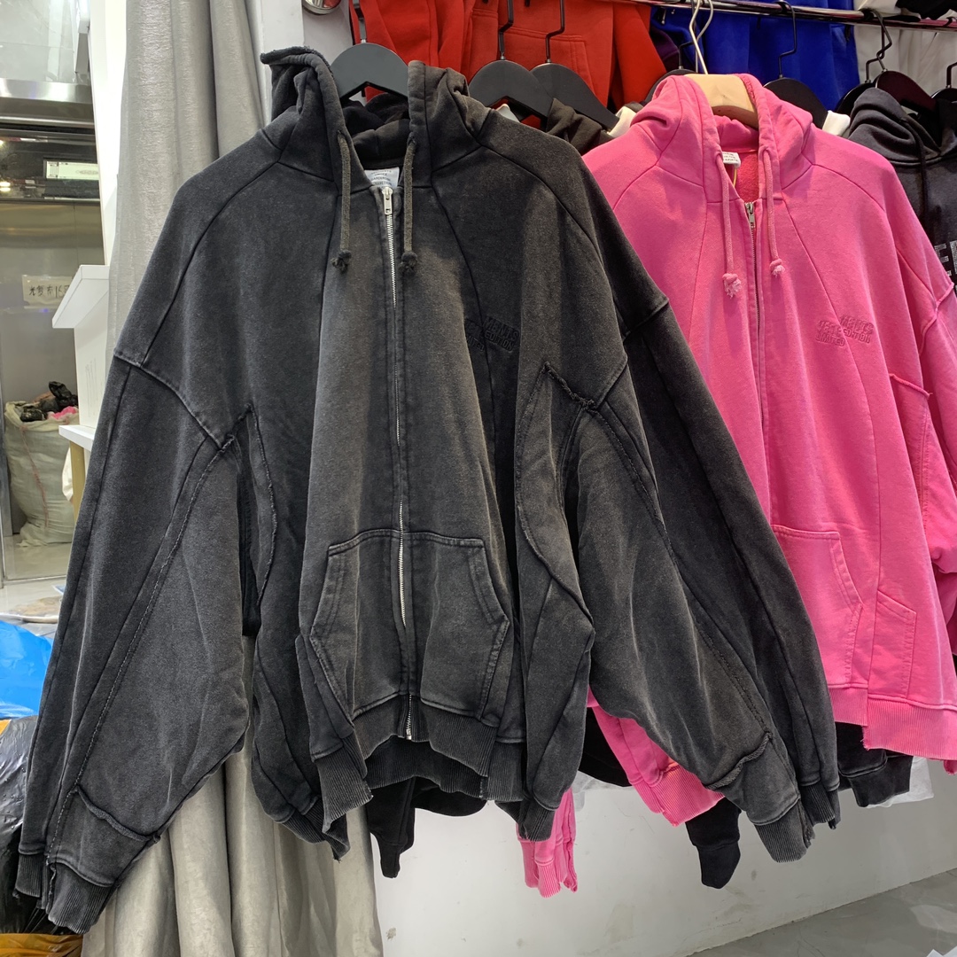 1:1 Top version women men new washing zipper hoodie