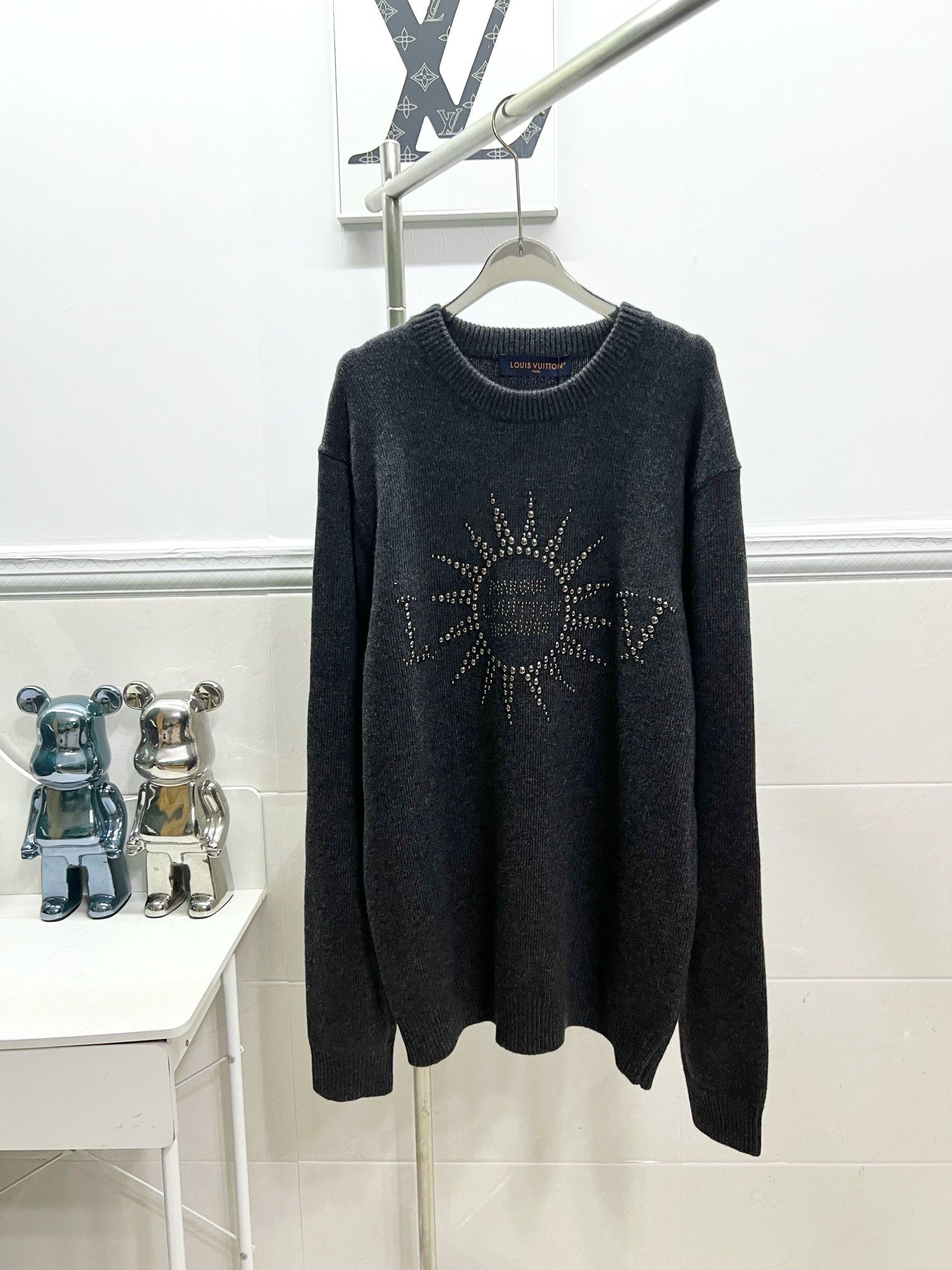 1:1 Top version new grey sun sweater
