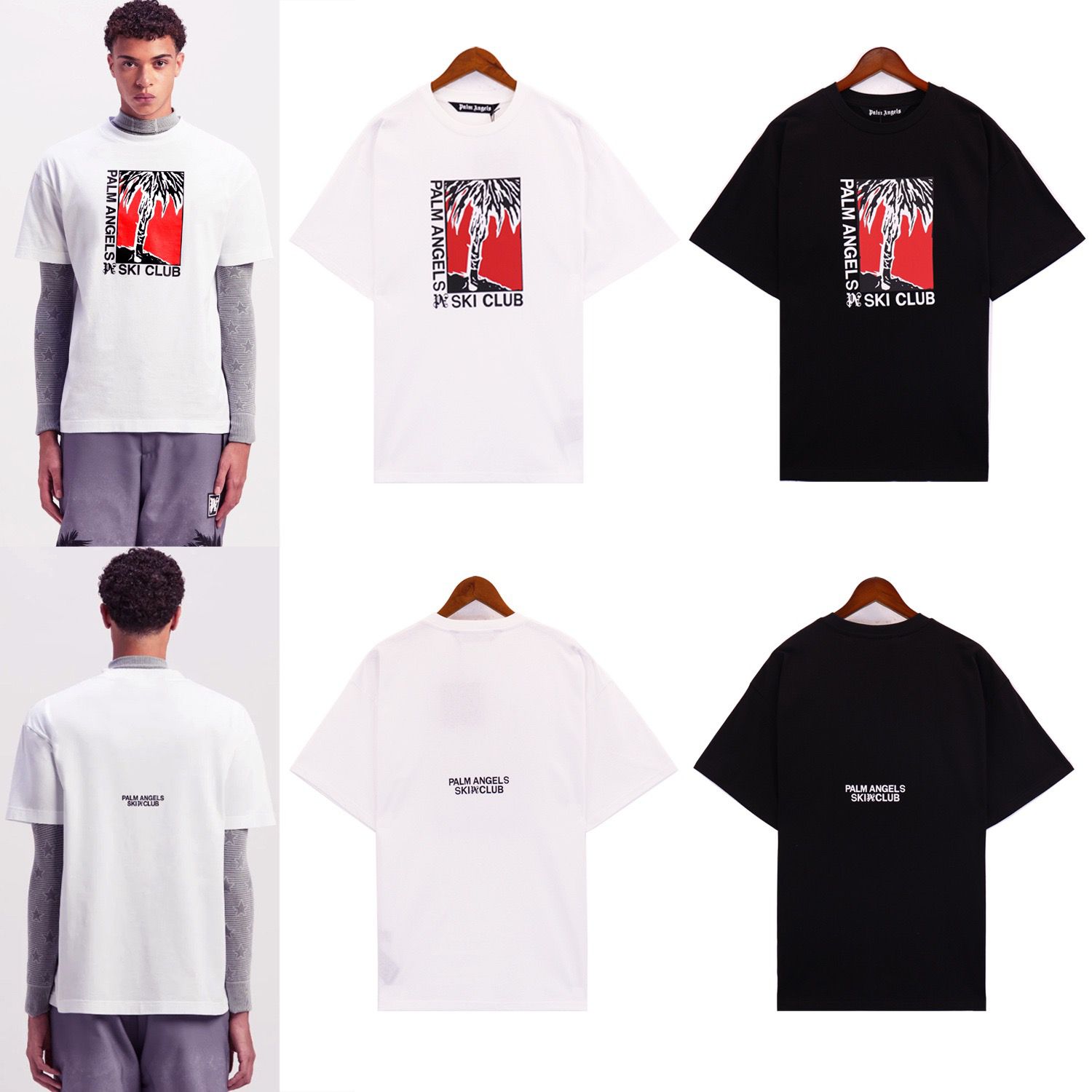 Basic color with red print tshirt