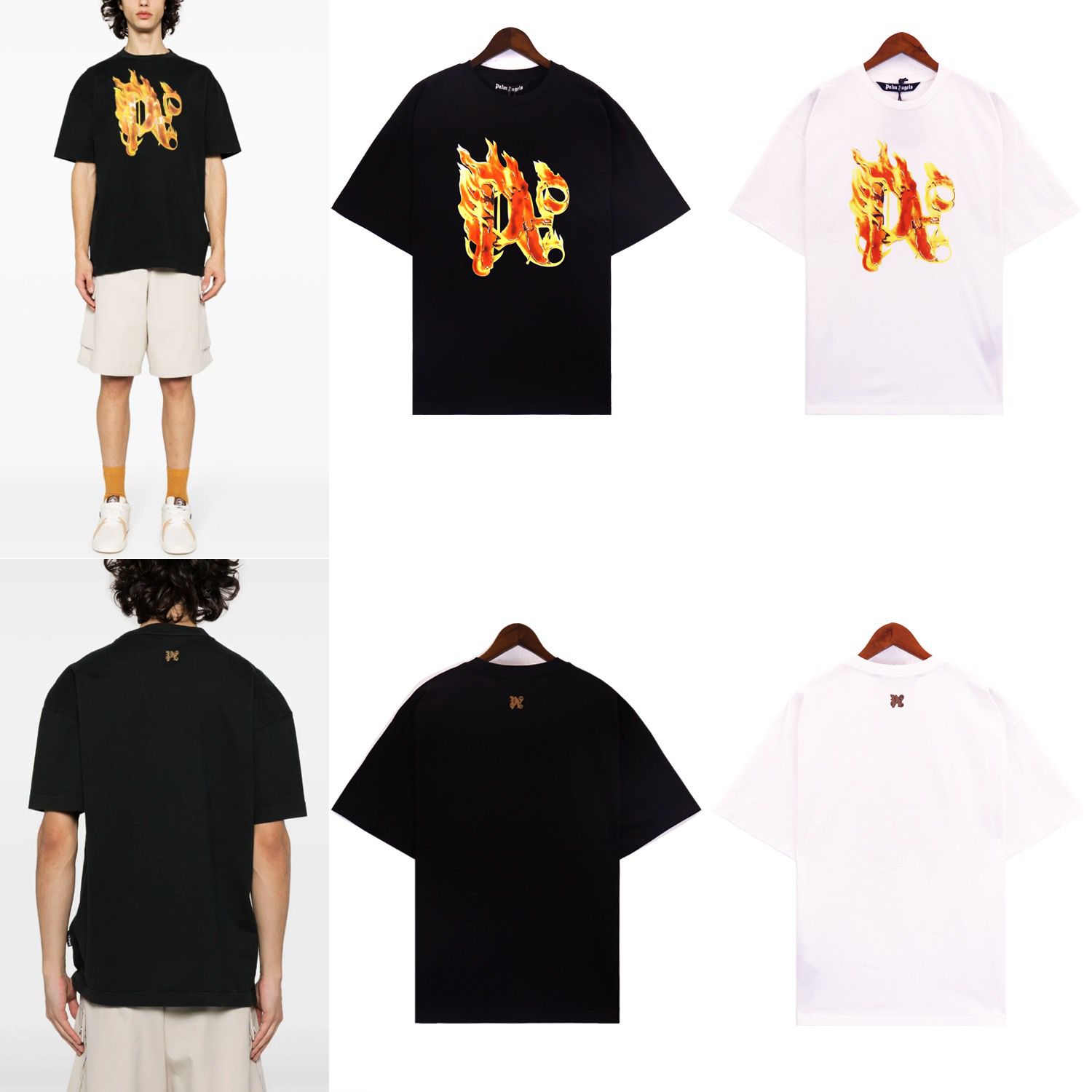 Fire logo print tshirt