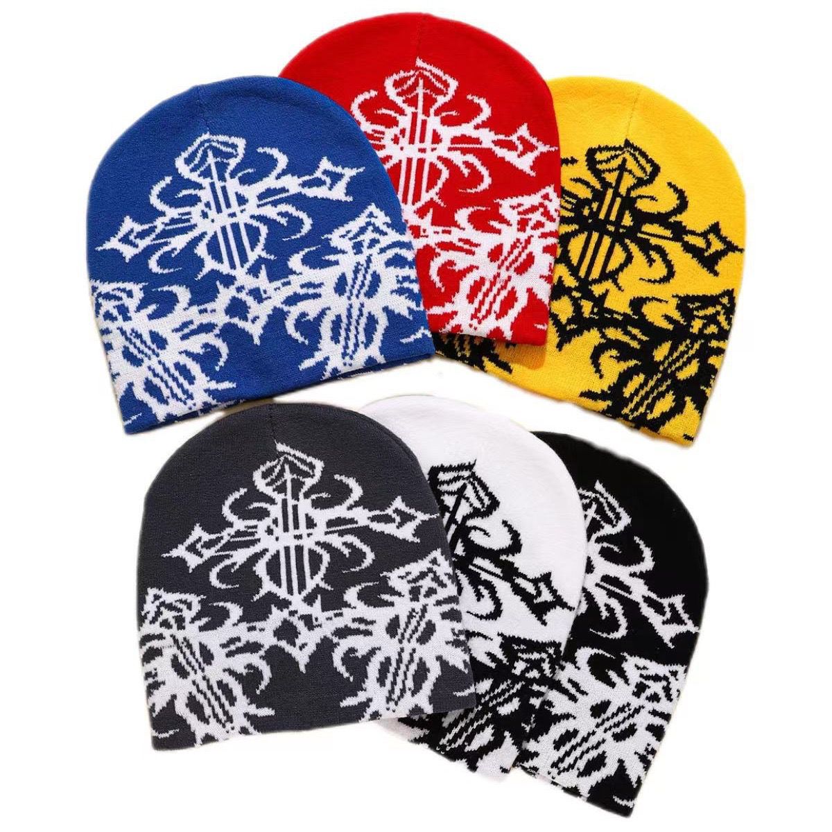 Cross-border fashion joker jacquard knitting beanie