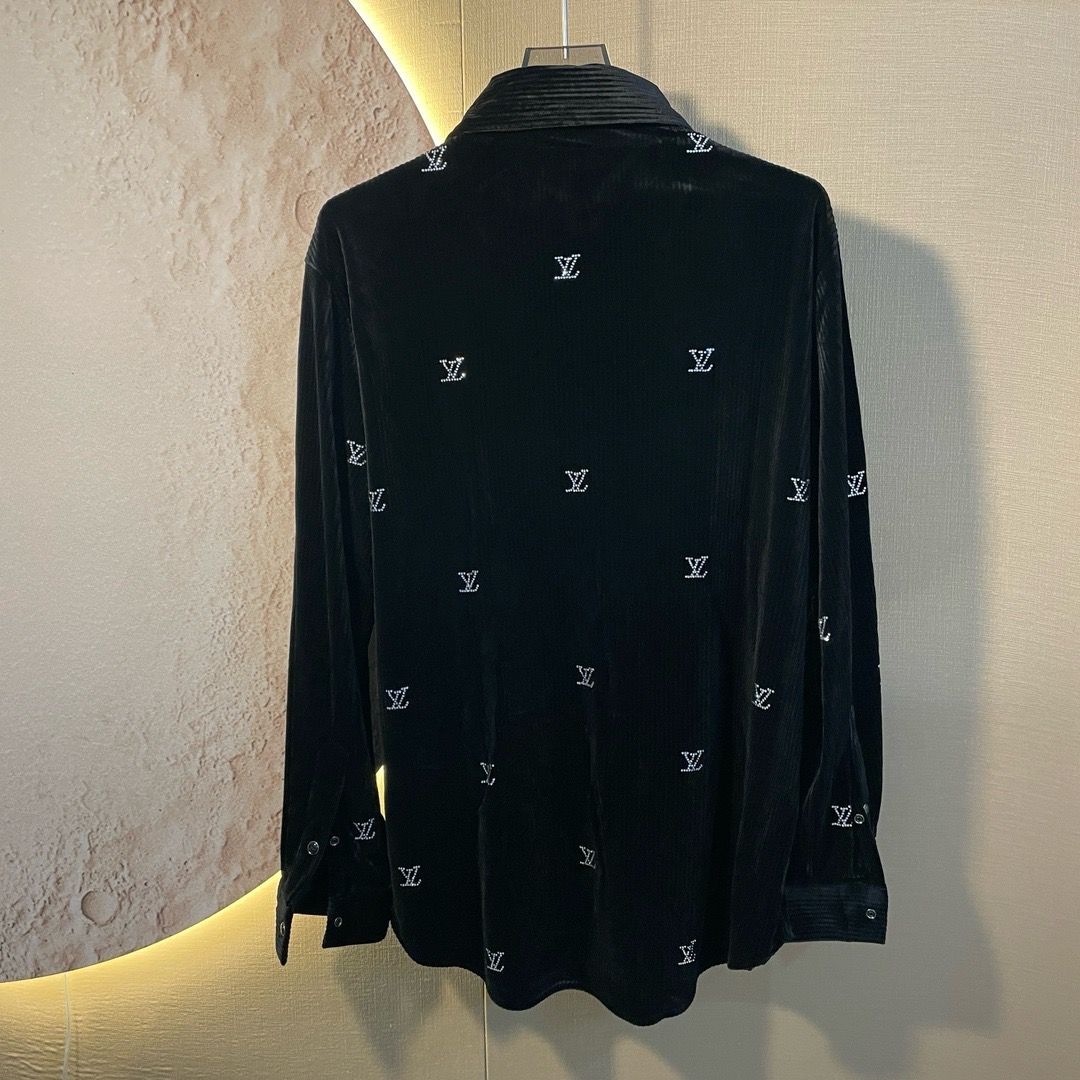 1:1 New corduroy full logo long sleeve shirt