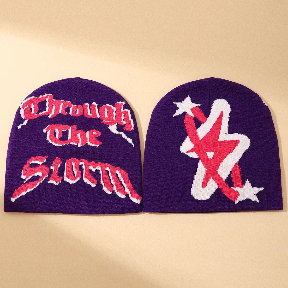 Cross-border fashion joker jacquard knitting beanie