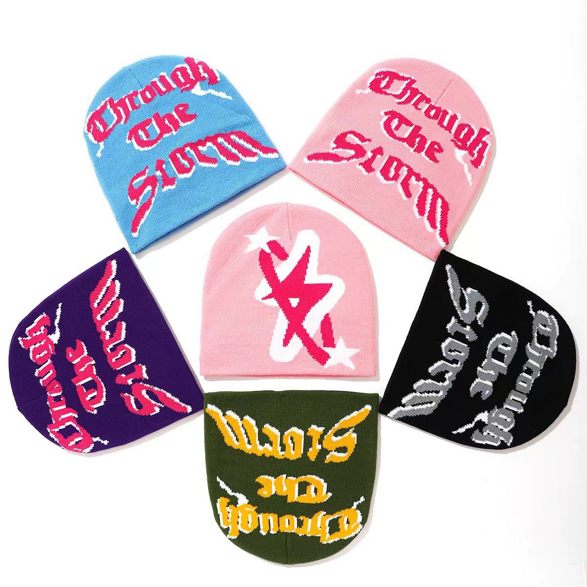 Cross-border fashion joker jacquard knitting beanie