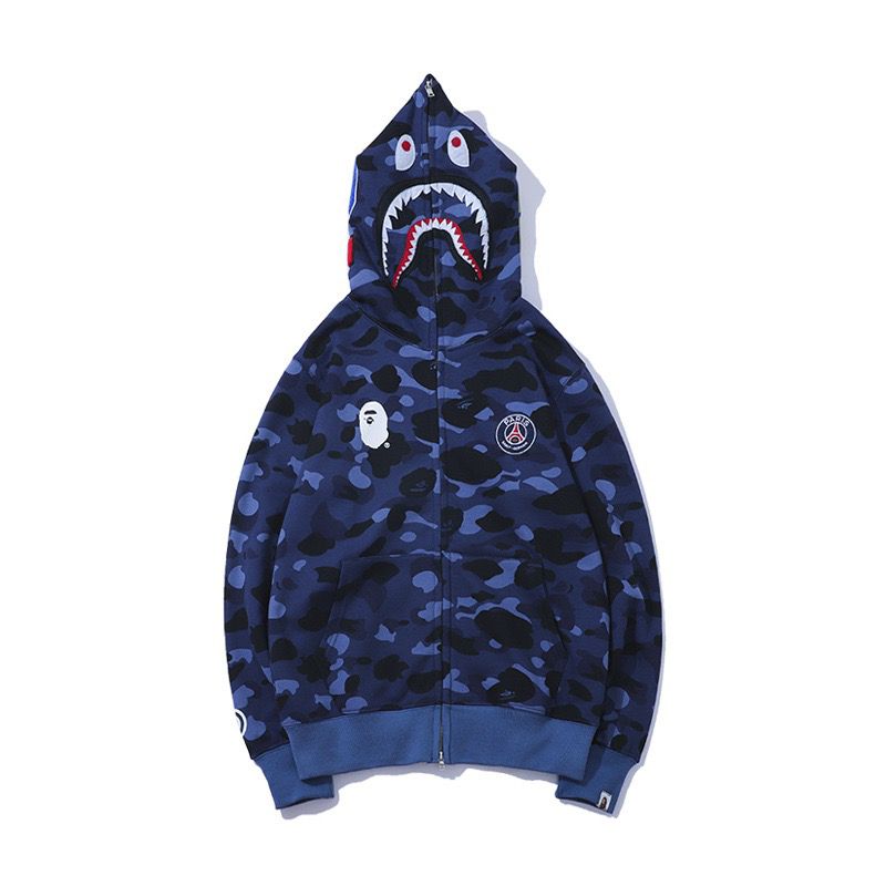 New arrival blue camo zipper hoodie