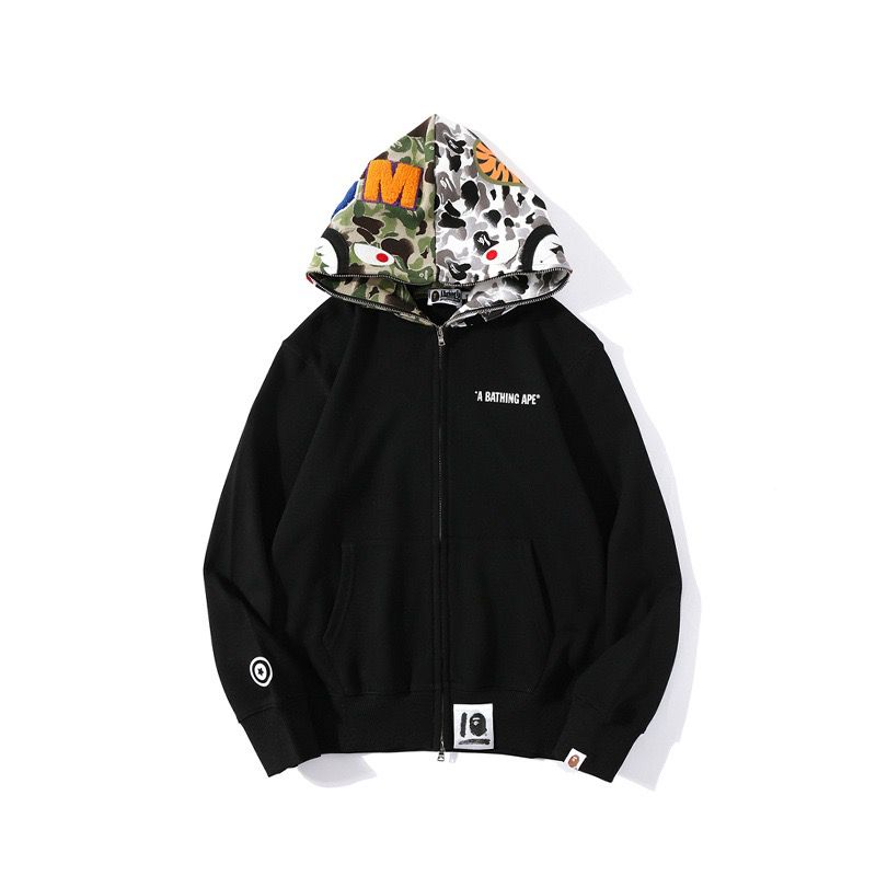 New arrival all black with camo hoodie
