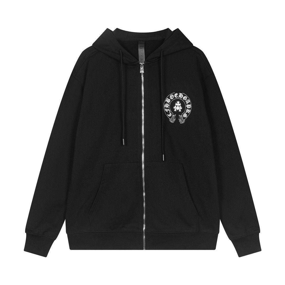 1:1 Version new black zipper hoodie