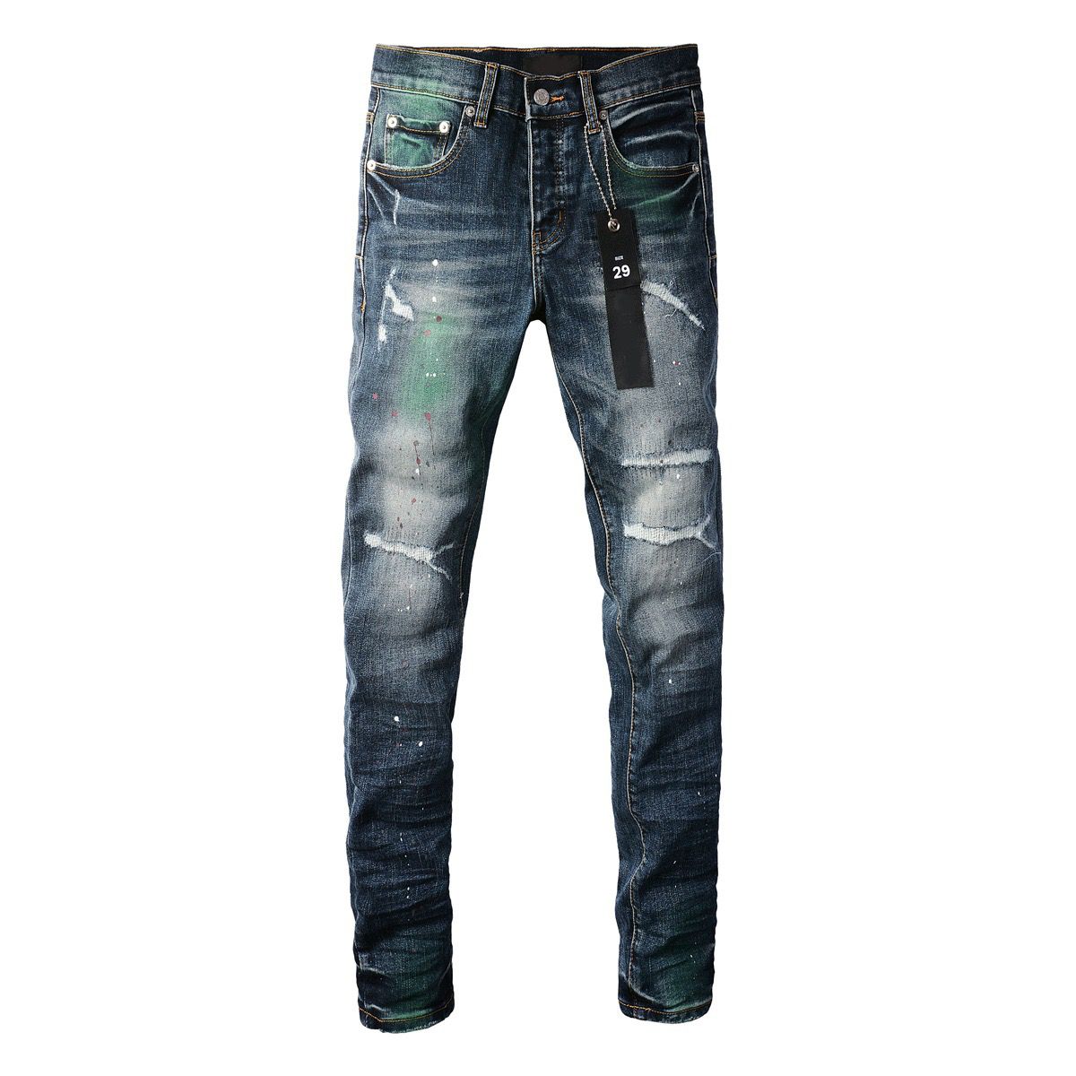9070 dark blue ripped jeans