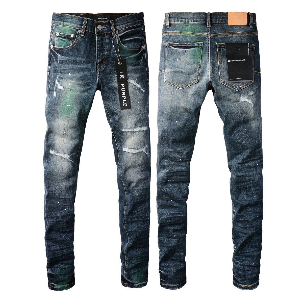 9070 dark blue ripped jeans