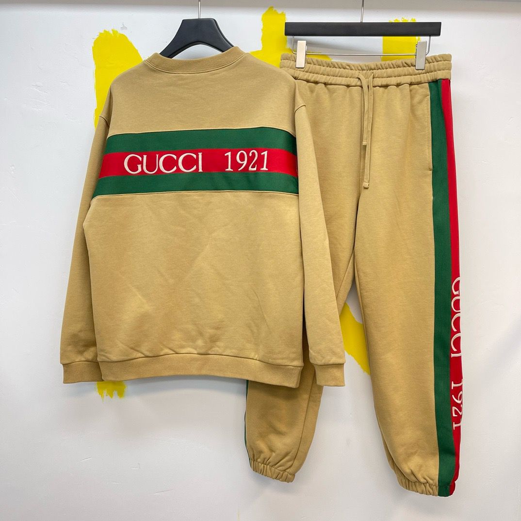 1:1 new arrival brown classic tracksuit