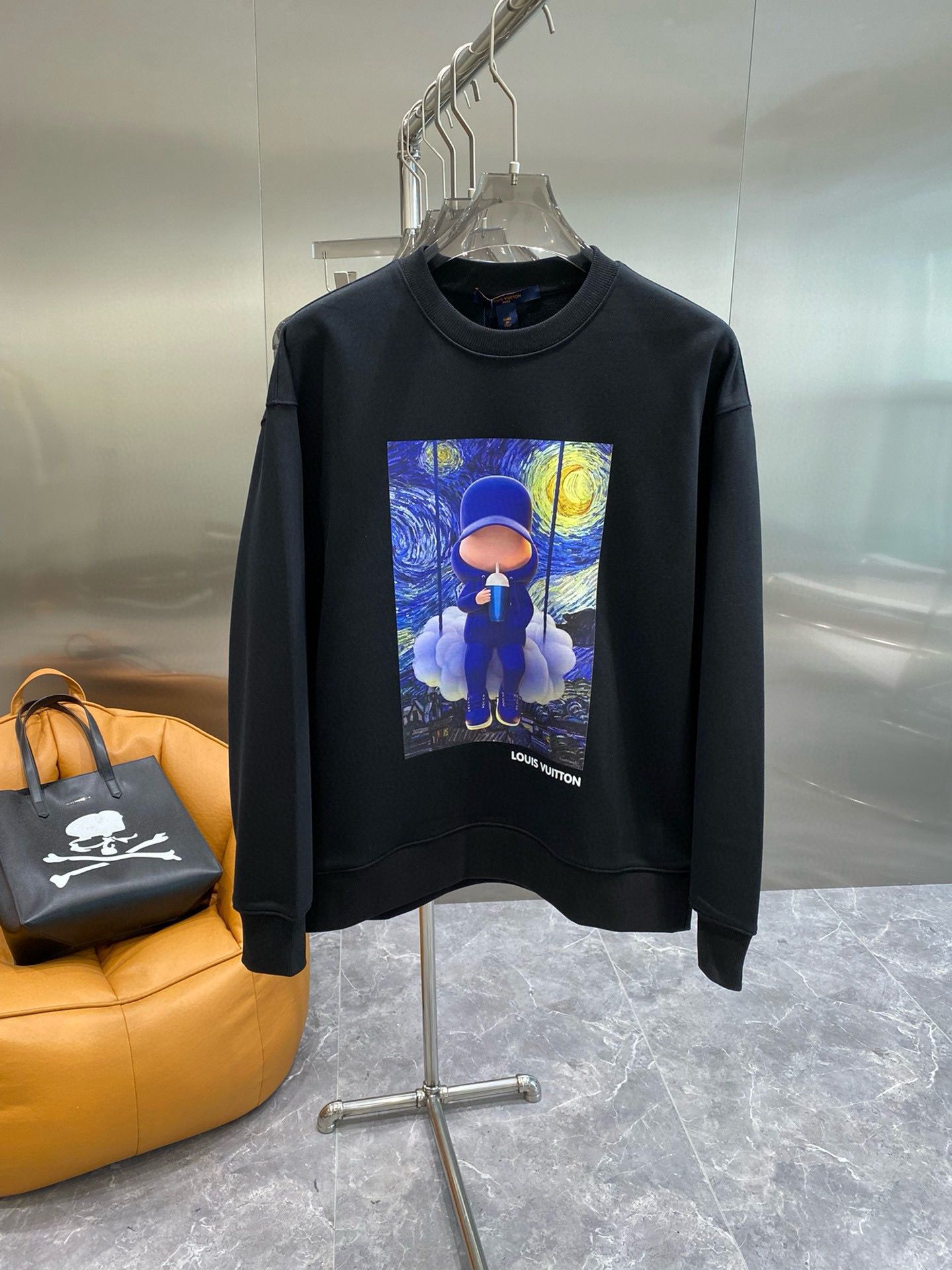 New arrival blue print crewneck