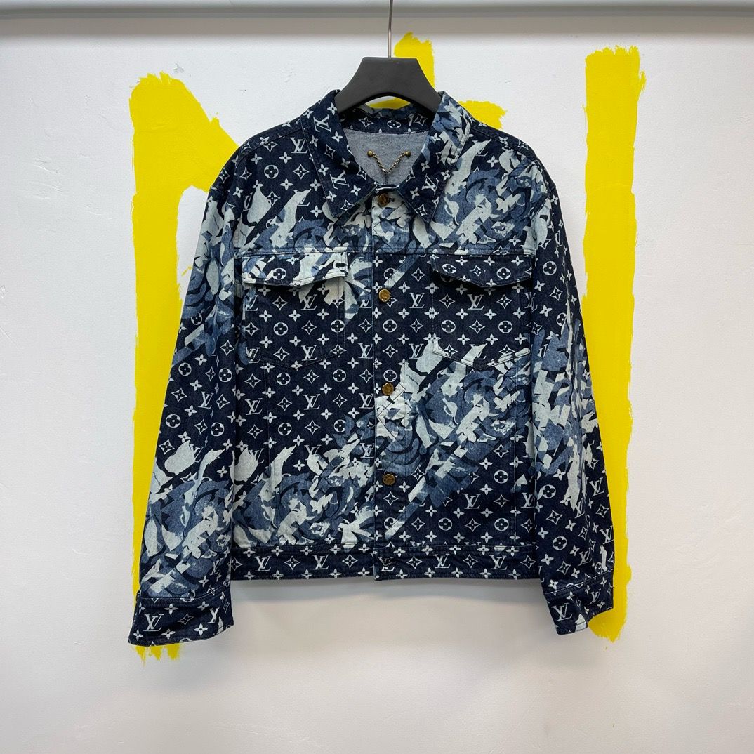1:1 New arrival full logo print denim jacket