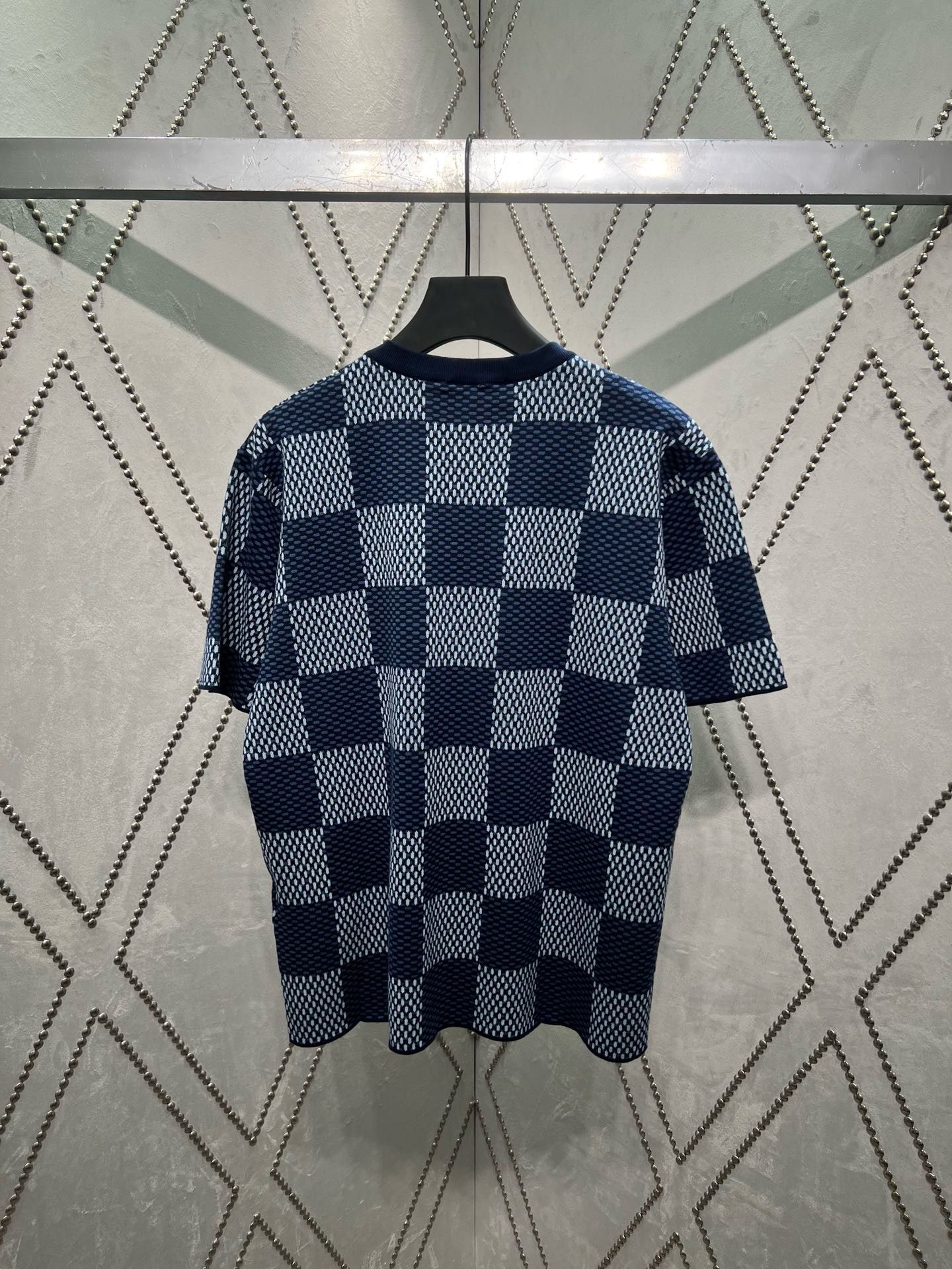 1:1 Top version new damier jacquard shirt