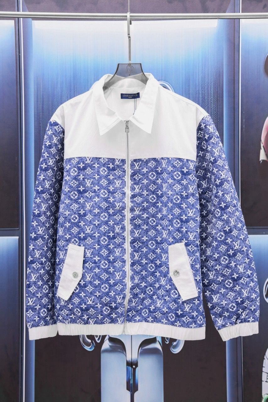 New arrival blue white splicing jacket