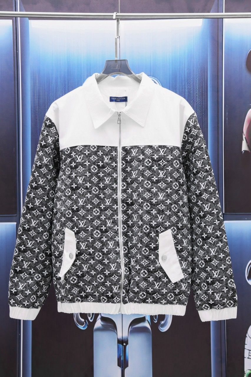New splicing black white jacket