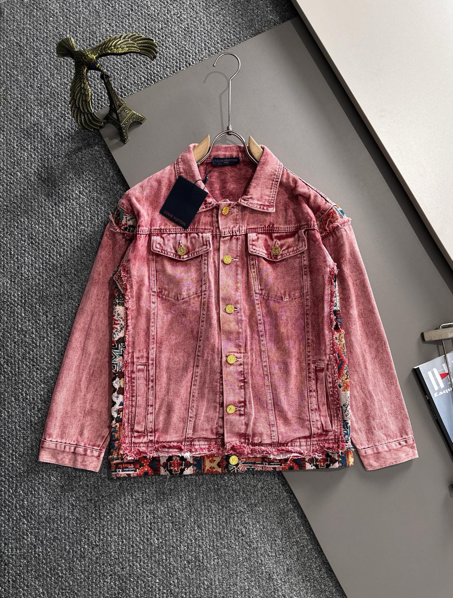 1:1 New washing pink denim jacket