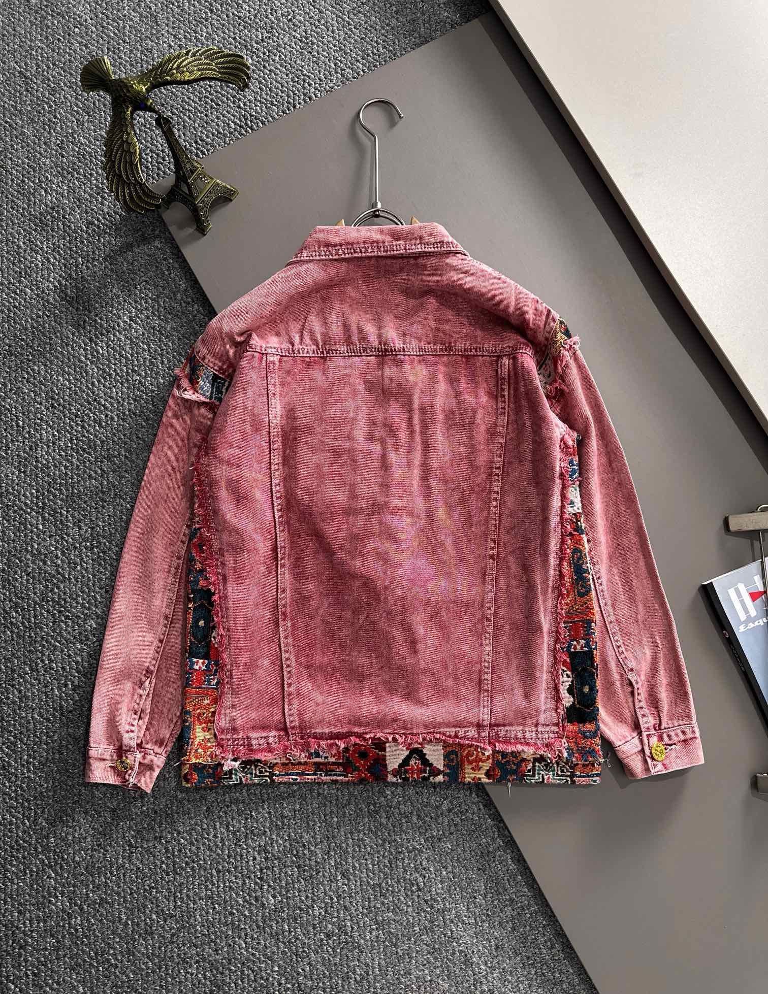 1:1 New washing pink denim jacket