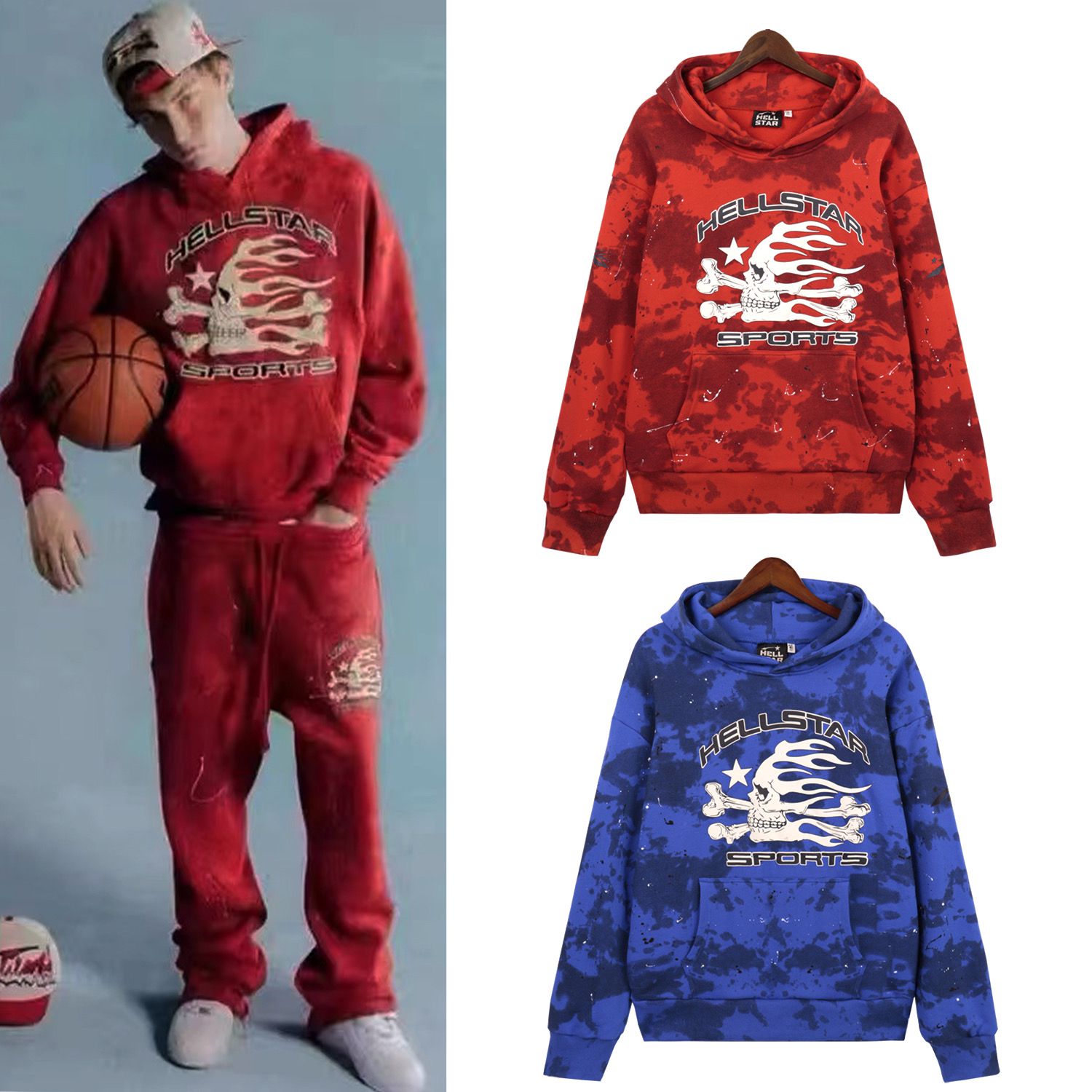 New arrival red blue hoodie