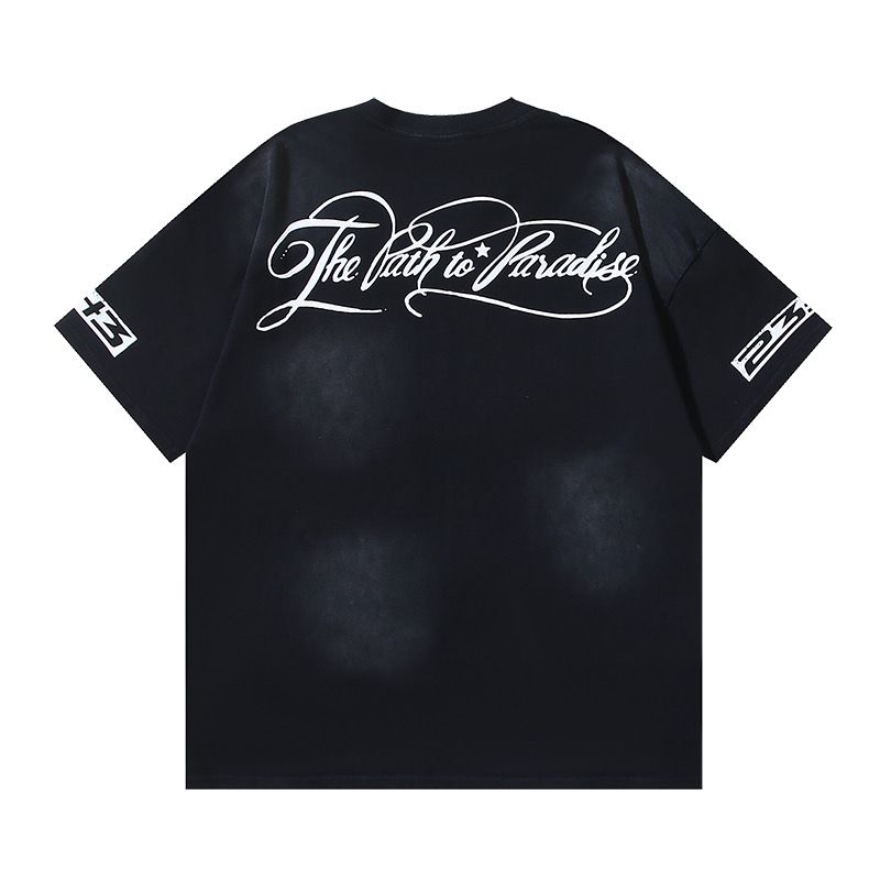 New arrival washing black with white tshirt