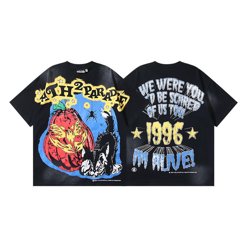 New graffiti washing black tshirt