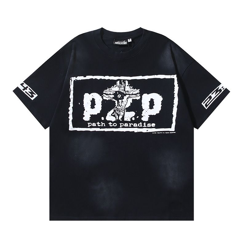 New arrival washing black with white tshirt