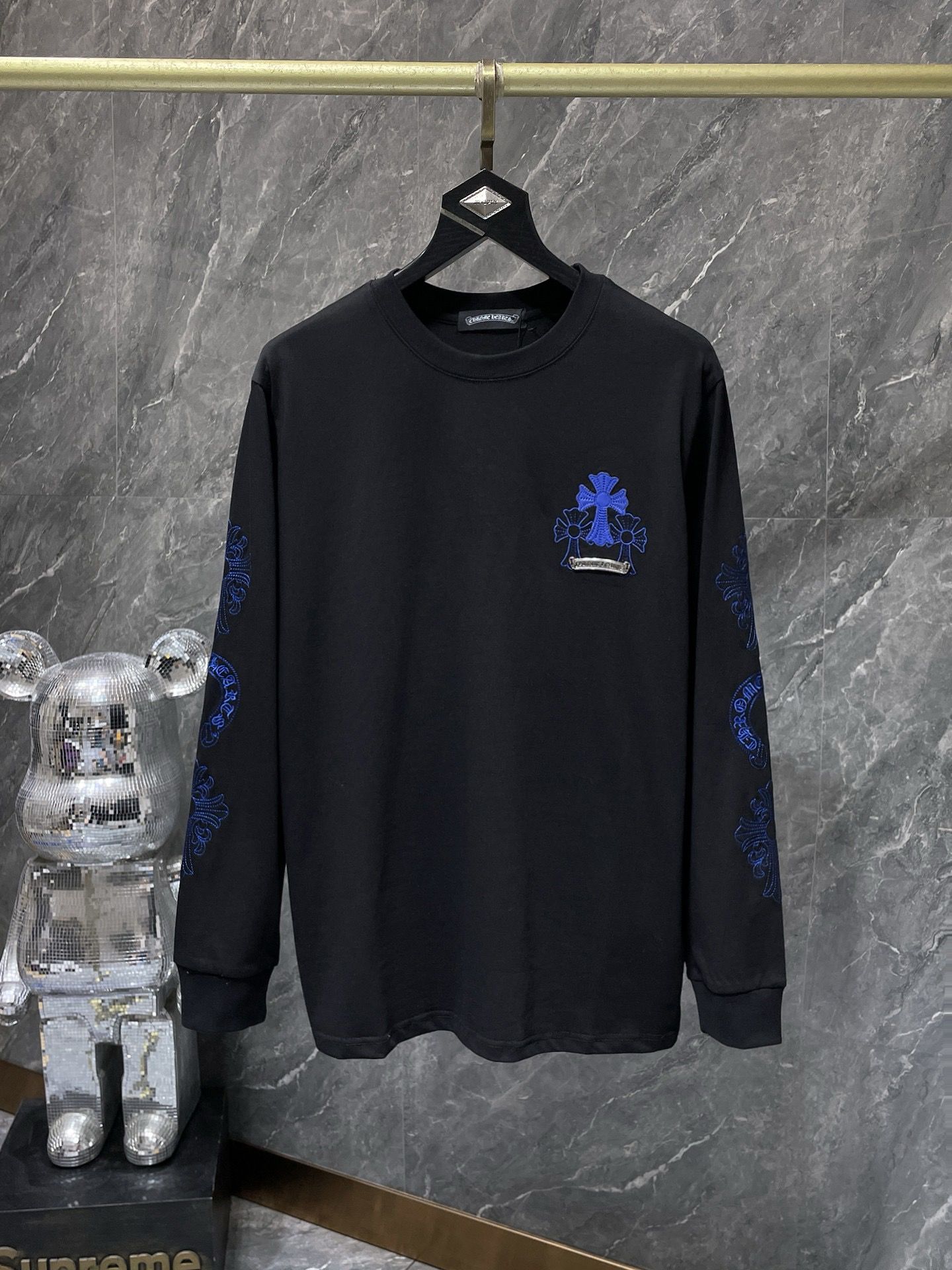 New arrival black white classic long sleeve tshirt