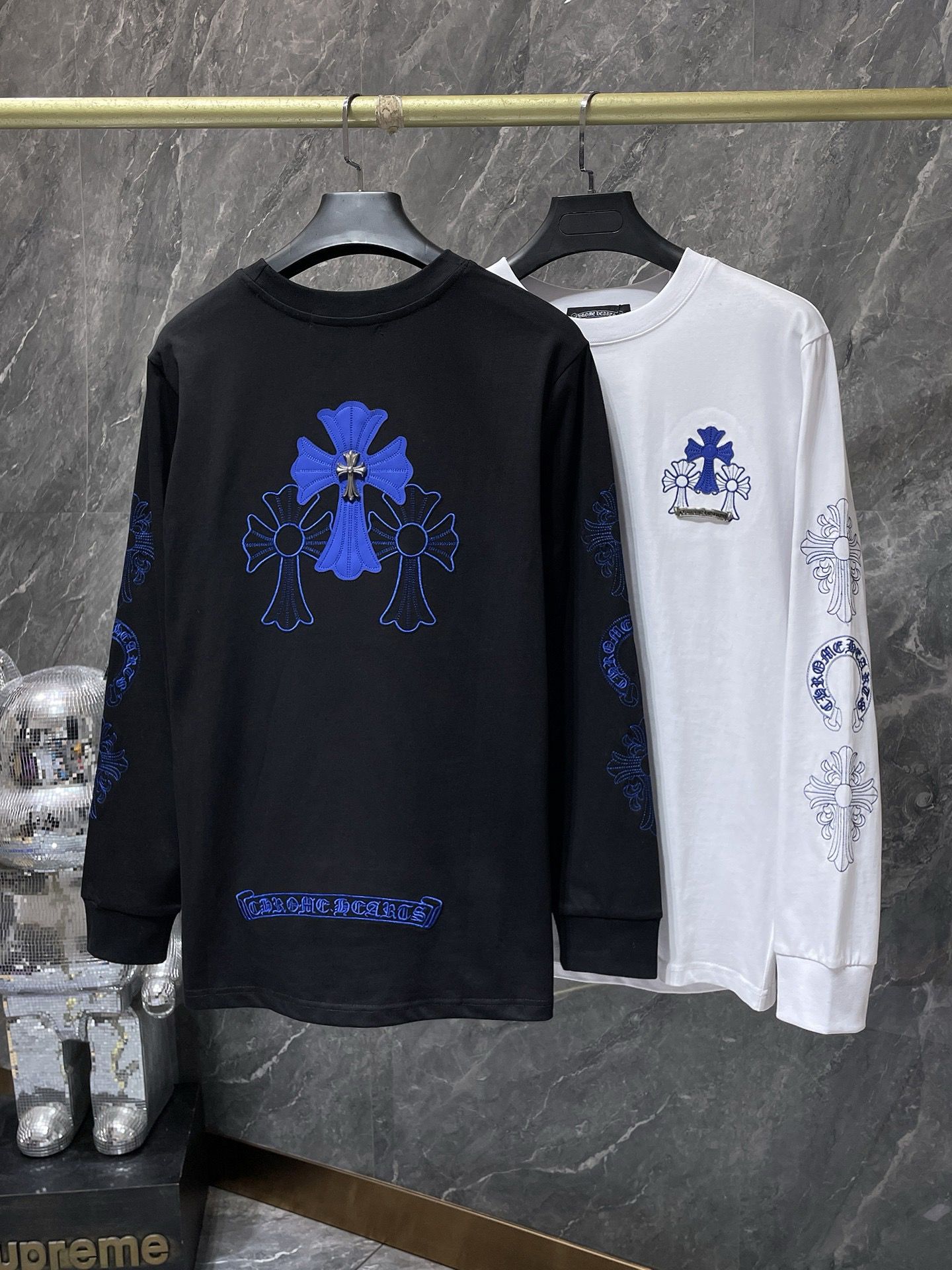 New arrival black white classic long sleeve tshirt