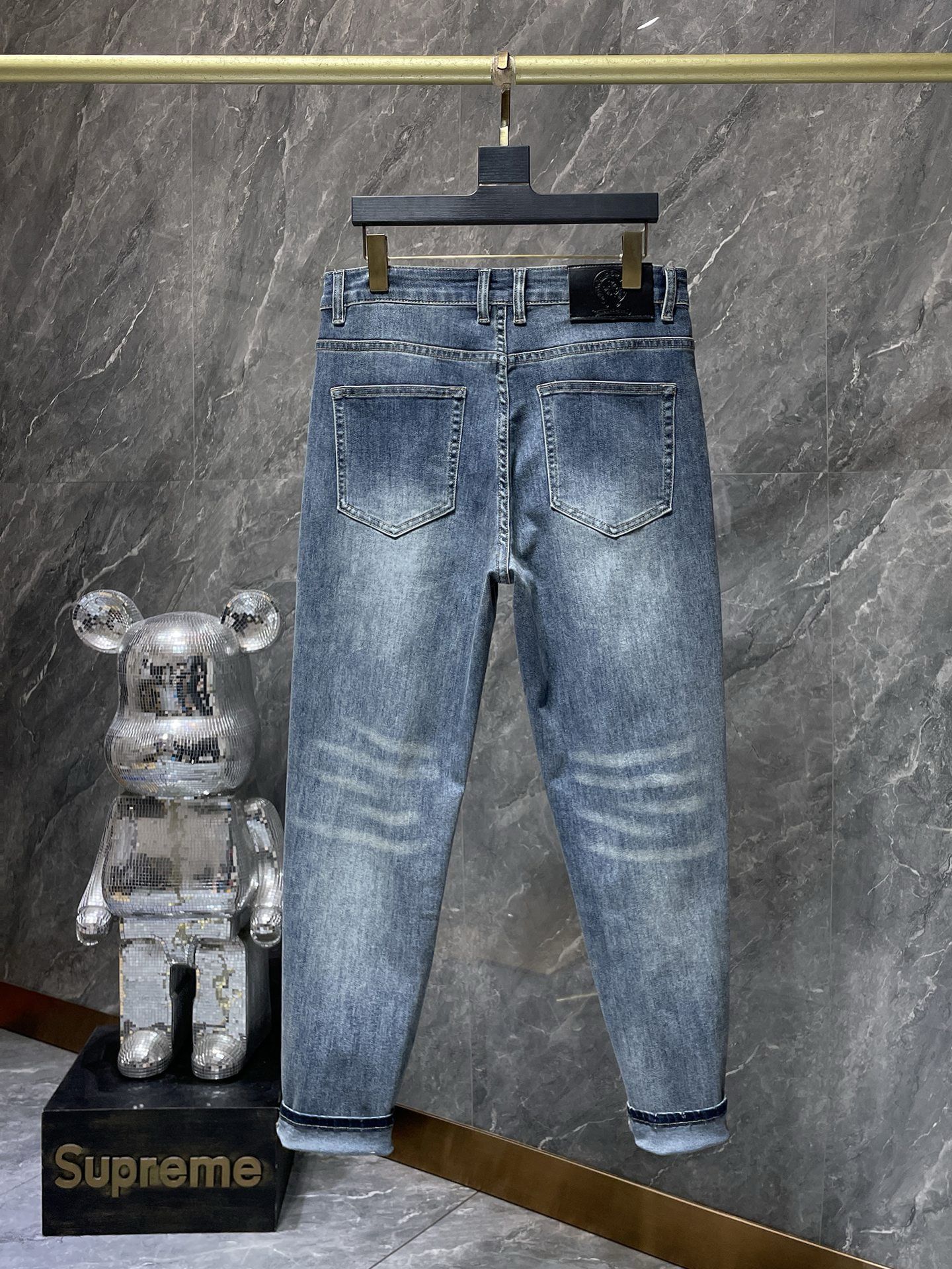 New blue ripped jeans
