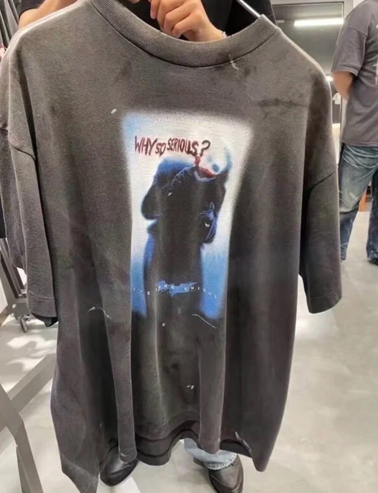 Washing grey why so serious print tshirt