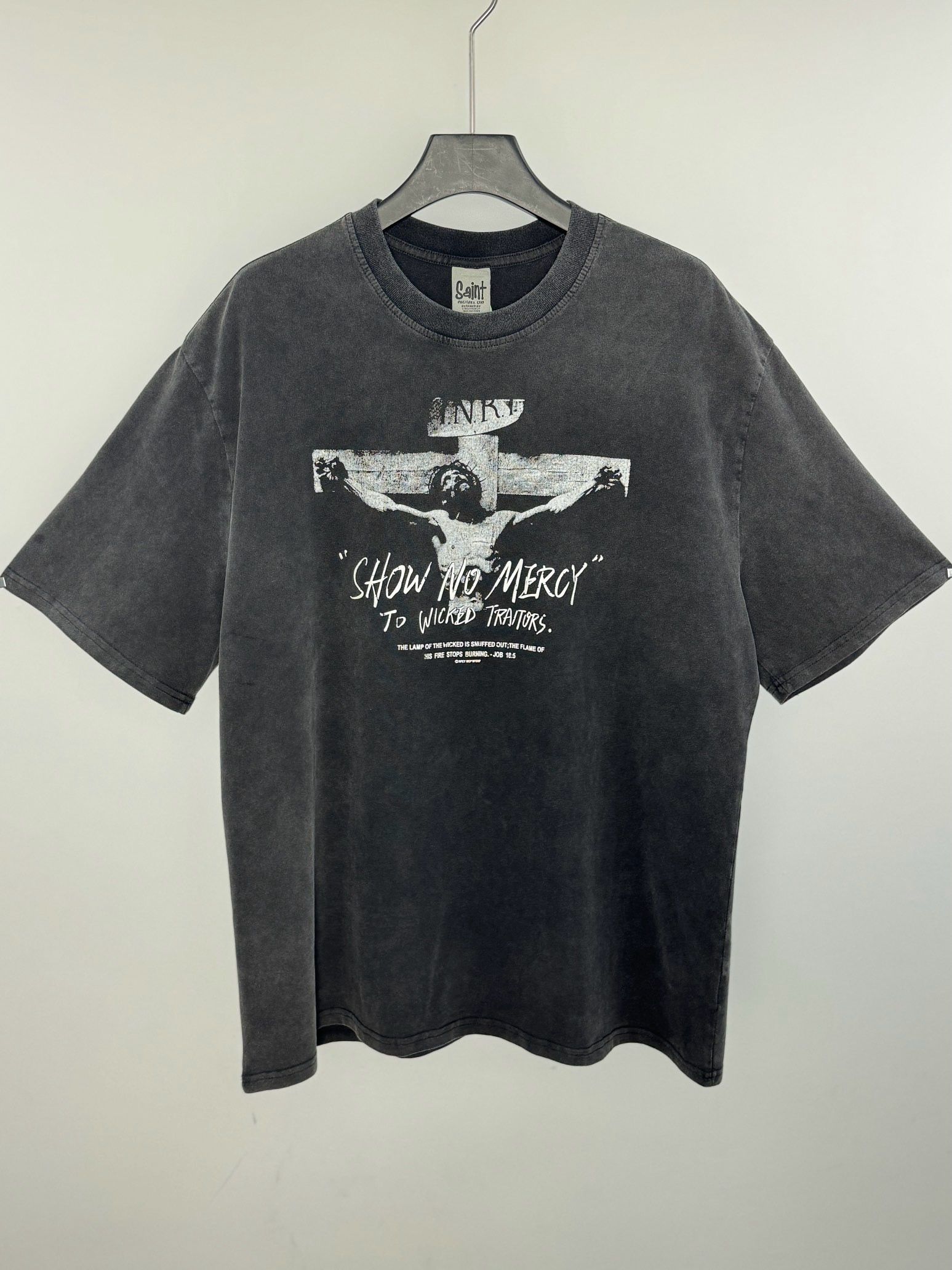 New arrival washing cross grey tshirt