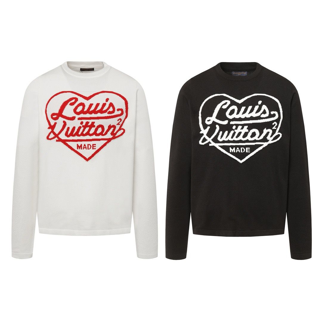 Top quality heart print knitted sweater