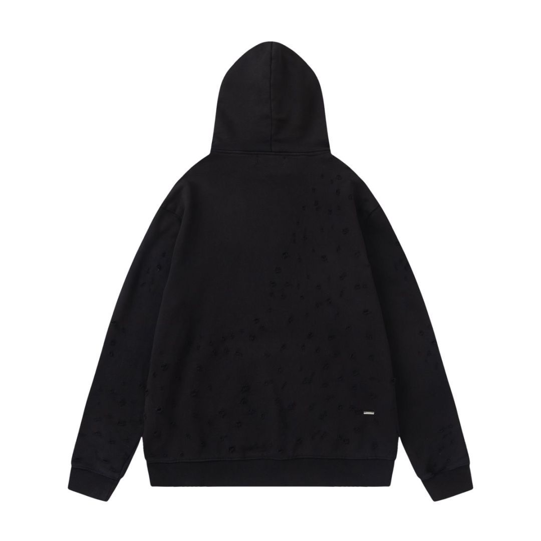 1:1 New black embroidery hoodie