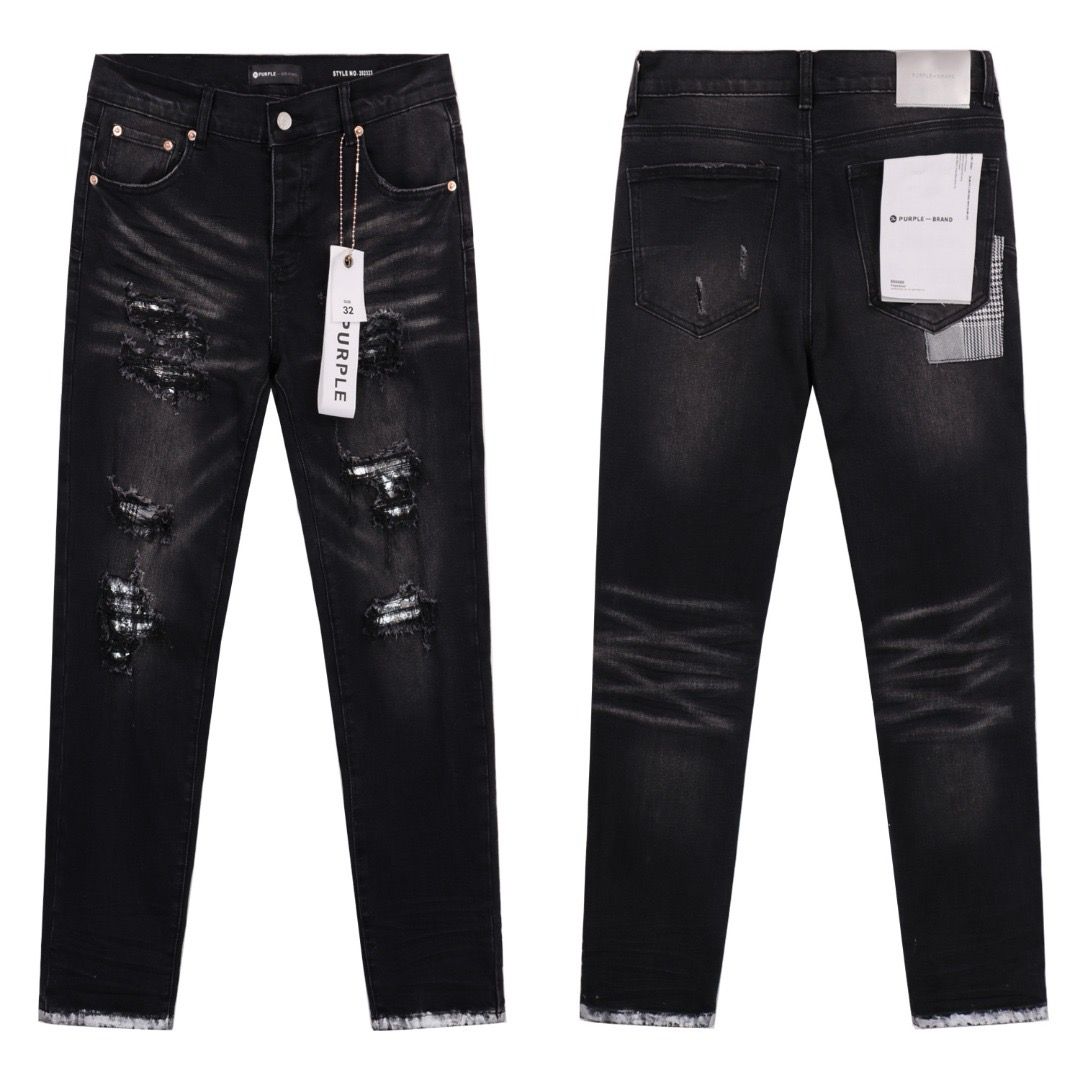 No.8185 black ripped jeans